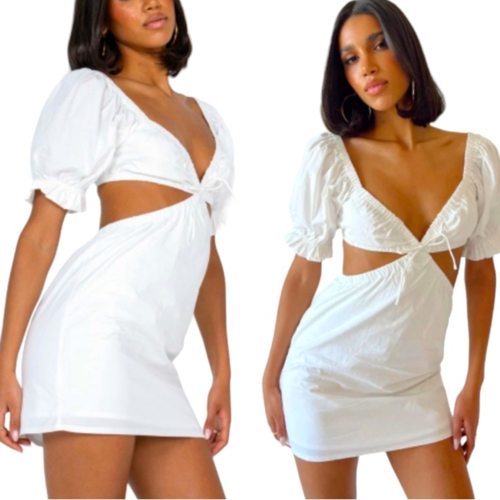 Princess Polly Cotton white summer dress women’s small 2